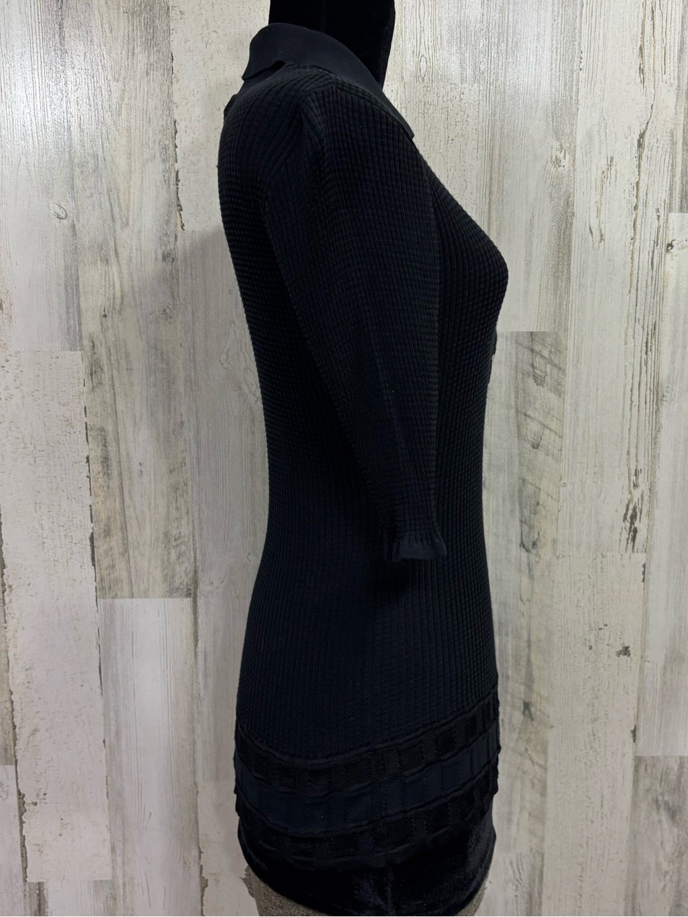 Caché Vintage Y2K Waffle Knit Polo Collar‎ Short Sleeve Sweater - Picture 6 of 9